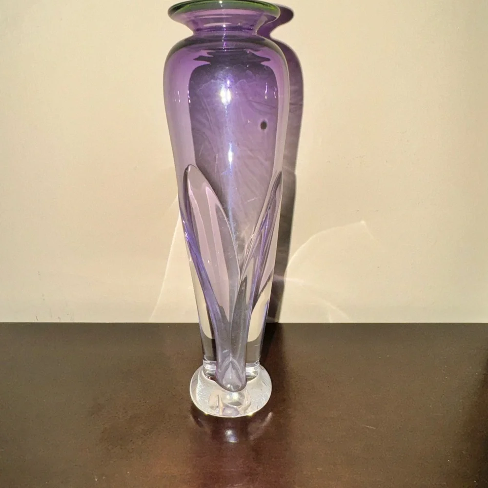 Purple Art Glass Vase - Picture 3 of 6